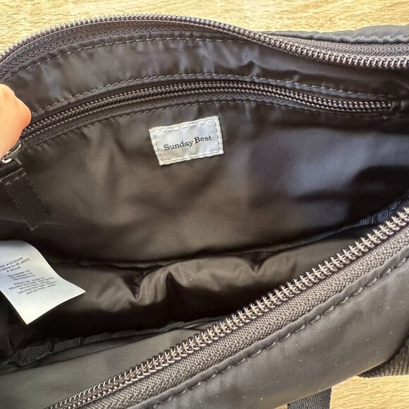 Aritzia Sunday Best Phoebe Mini Shoulder Bag Black Nylon - Picture 4 of 7